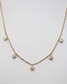 5 Diamond Bezel Charm Necklace