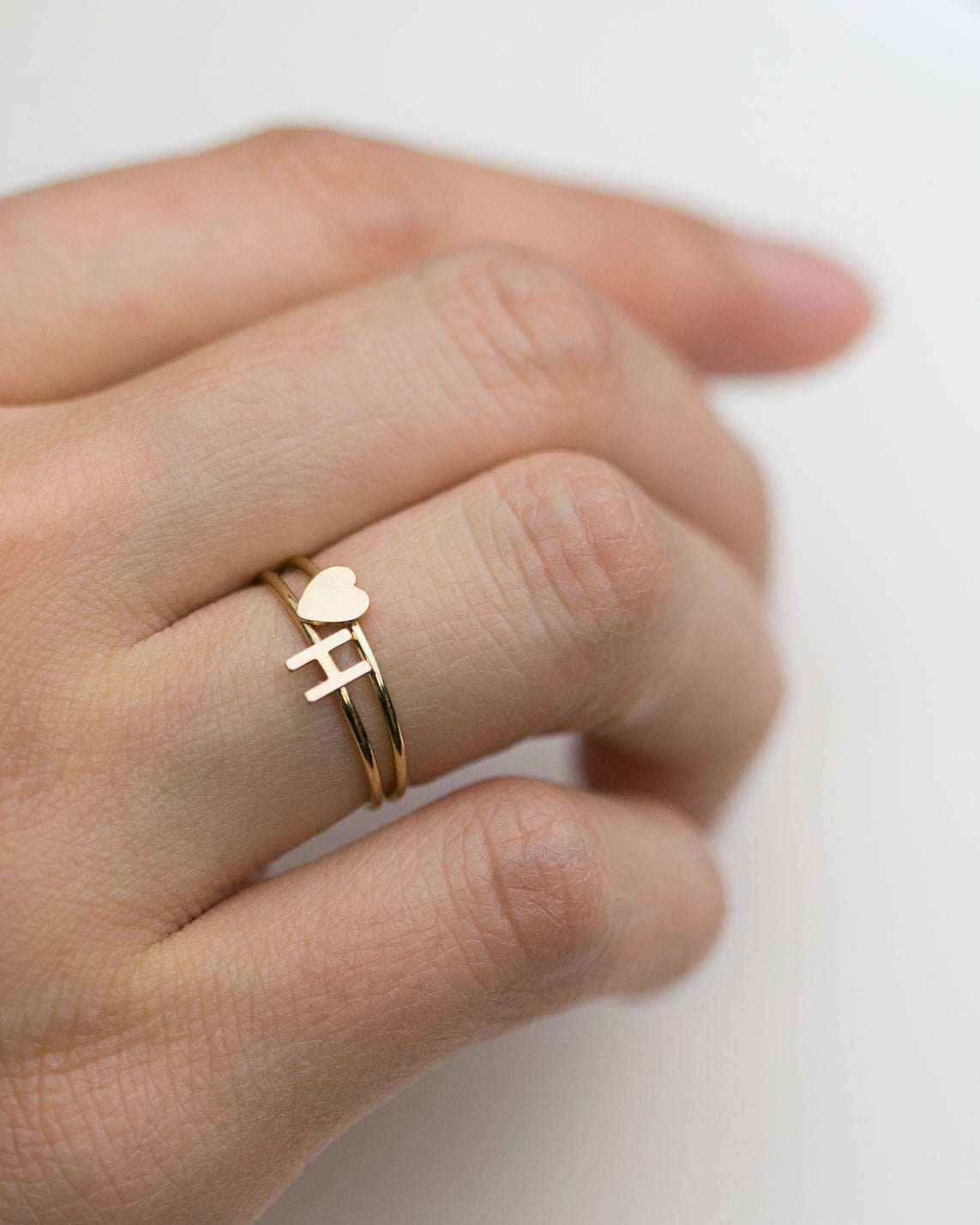 【E and E Project】14Kバースストーン＆イニシャルリング 14K Letter Ring – E&E PROJECT