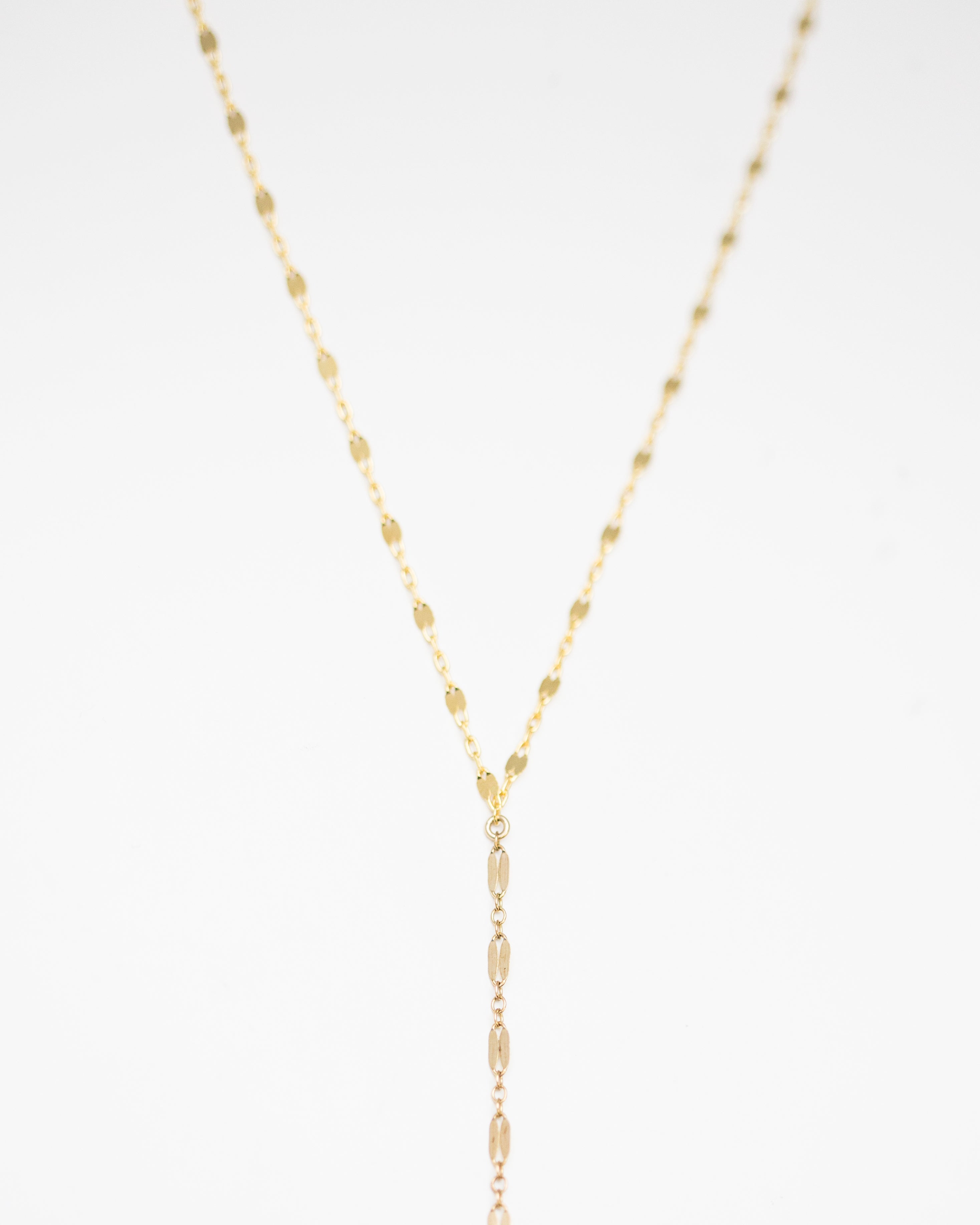 Double Shinny bar chain Y- Lariat Necklace