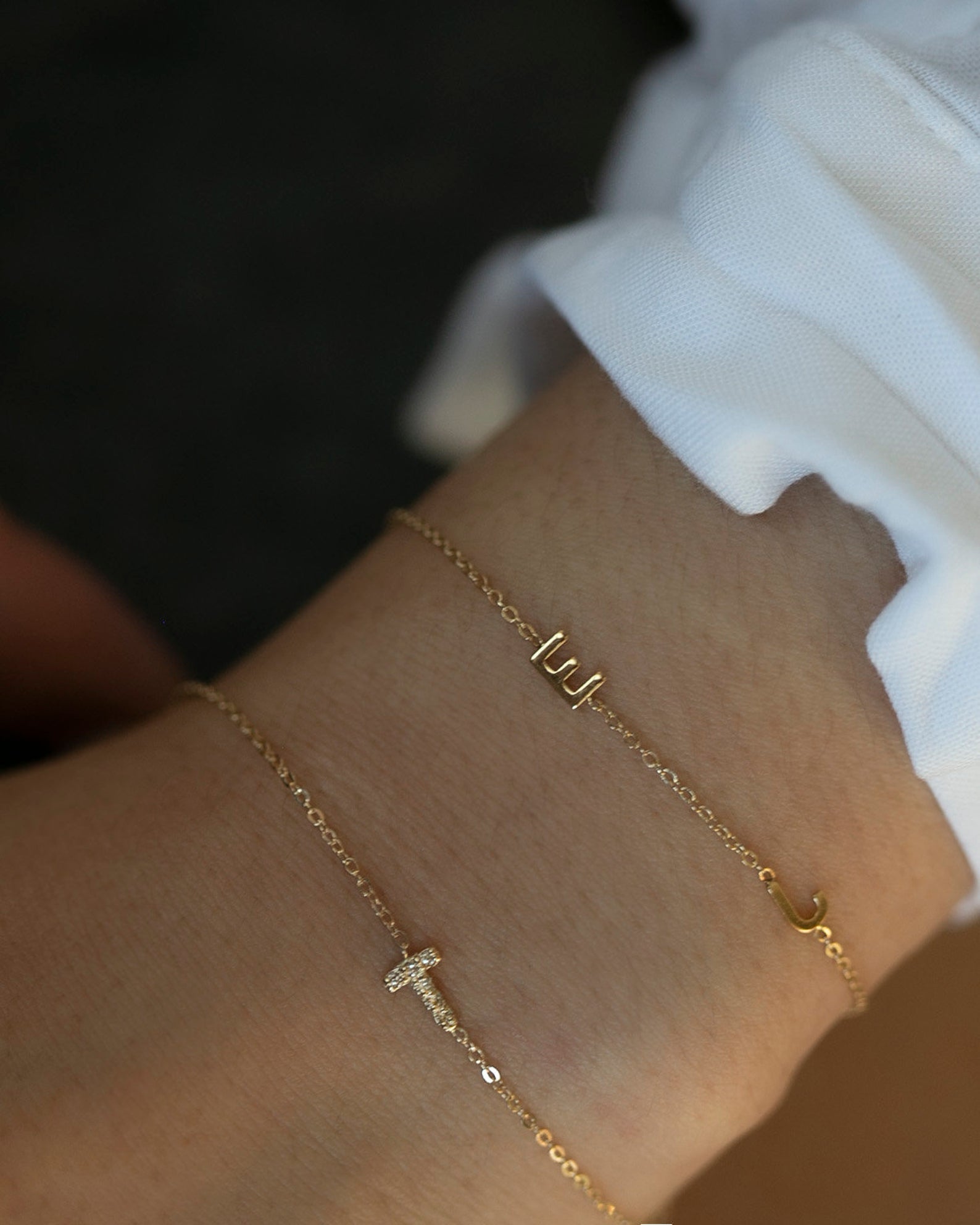 人気【E and E Project】14K Mini Diamond Initialブレスレット 14k Gold Mini Diamond Initial Bracelet – E&E PROJECT