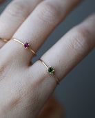 dainty and simple birthstone ring 