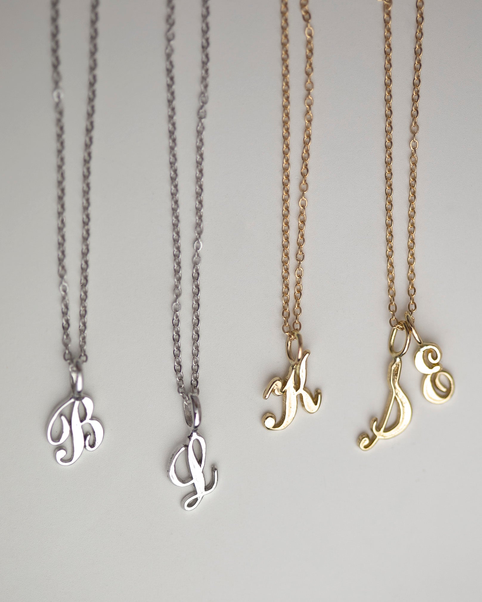 Script C Initial Necklace in 14k Yellow Gold
