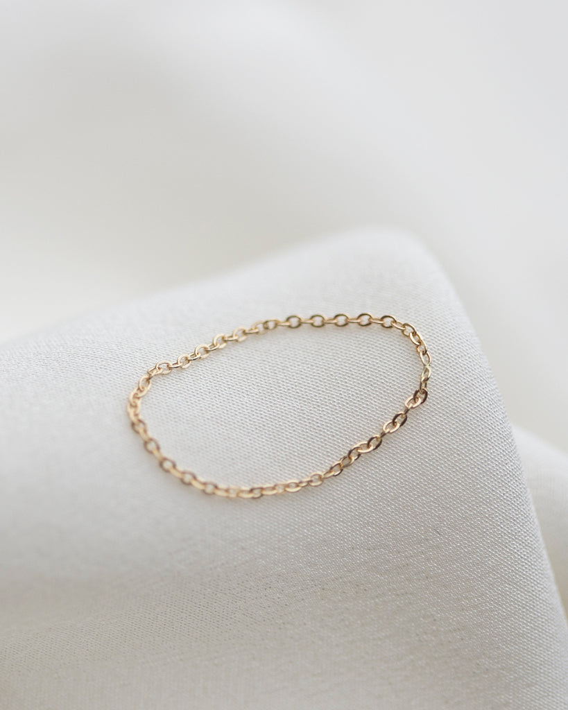 14k Super Dainty Chain Ring โ E&E PROJECT