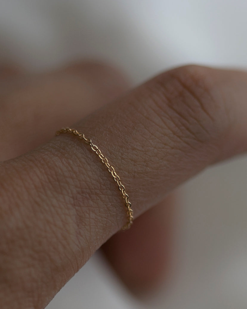 Sweet Nothing Chain Ring In 14K Gold