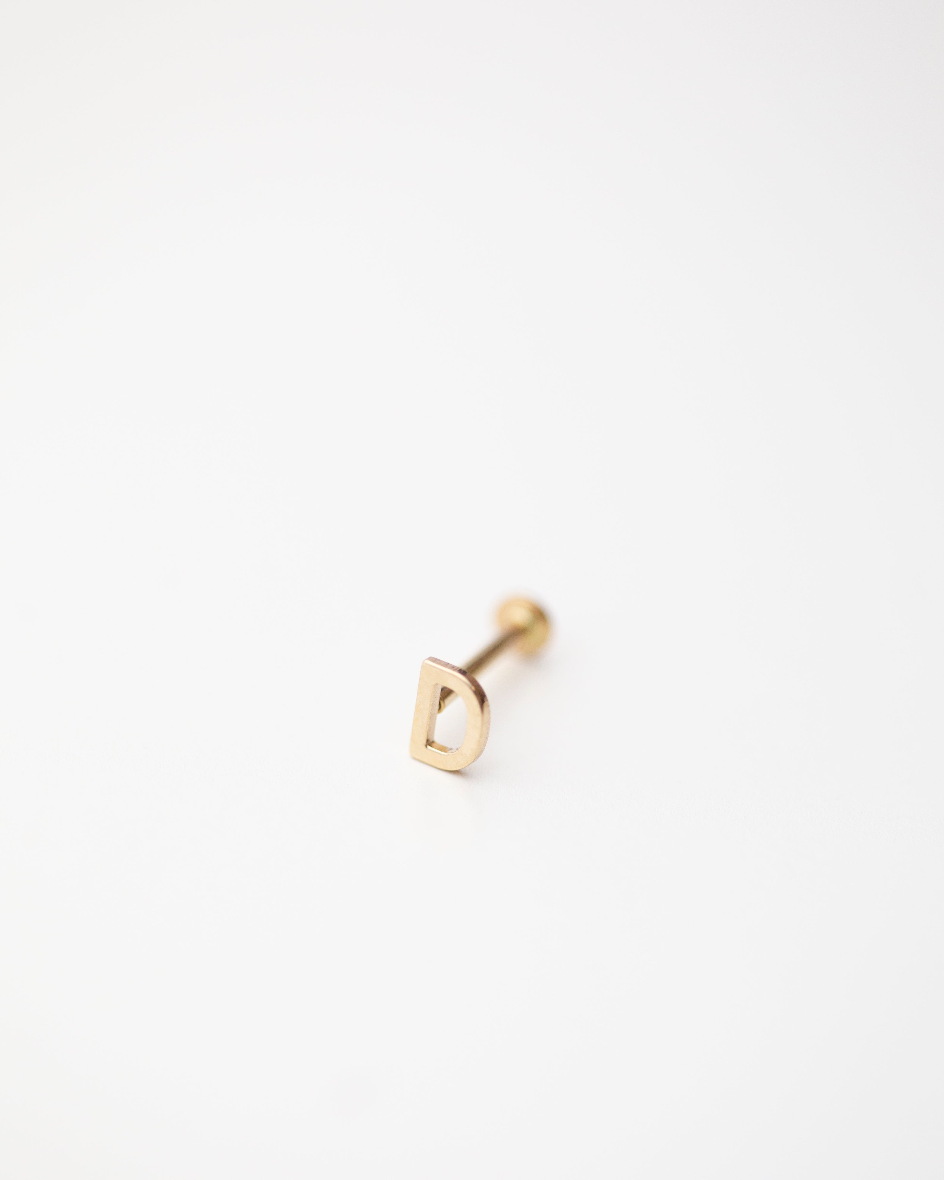 Gold Plated Stud Earring Letter v