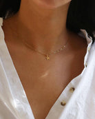 dainty star charm necklace in 14k gold 