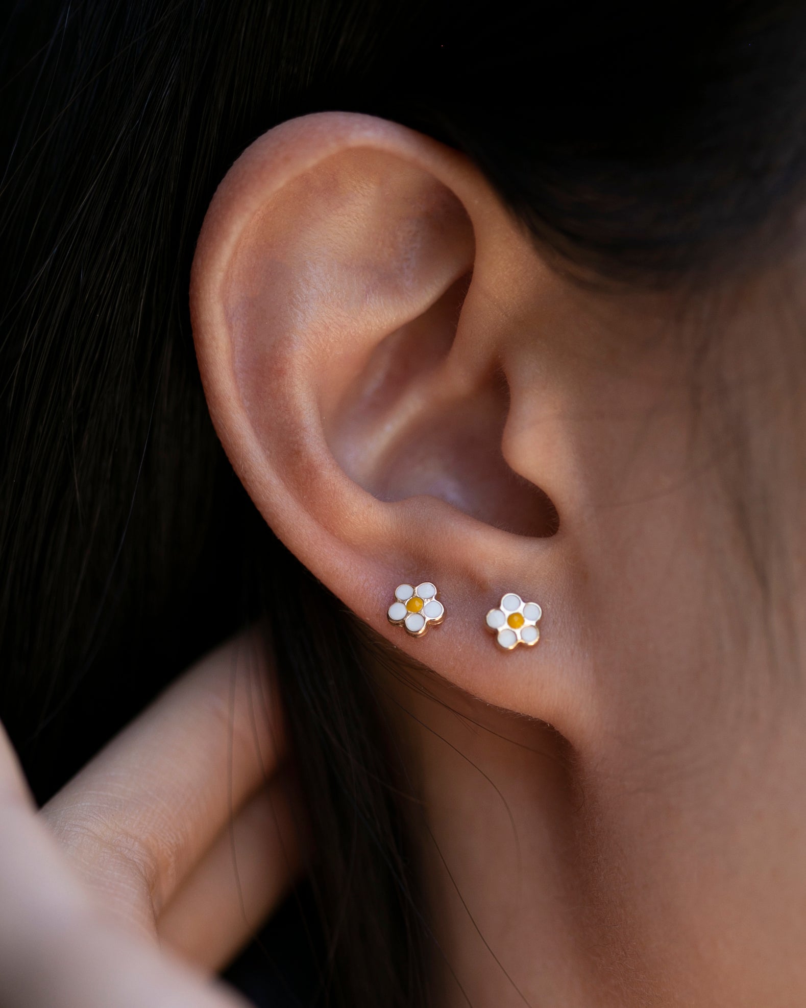 10K outlet Solid Gold Beaded Daisy Stud / Tiny / Minimalist / Trendy / Cute / Dainty Earring / Mix and Match / Second Hole Earring/ Ball Earring