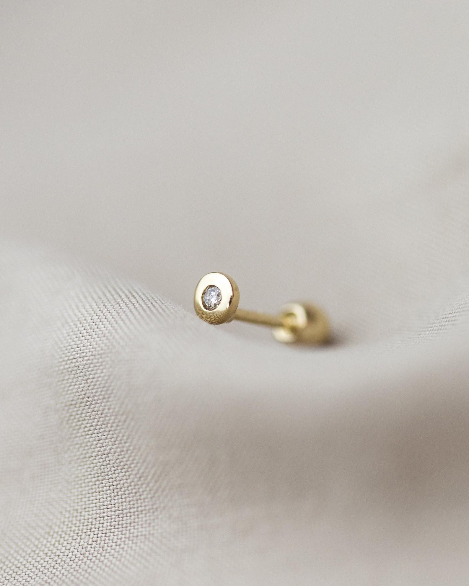 diamond stud with screw back