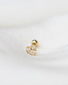 Mini Diamond heart Barbell Ear Stud for Cartilage