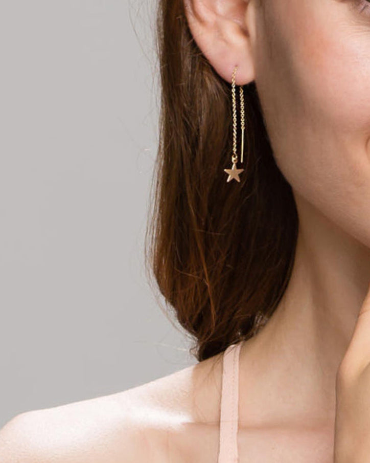 Threader Needle Earrings Chain Dangle Earrings Edgy Earrings Best Gift for  Her CHE045 - Etsy