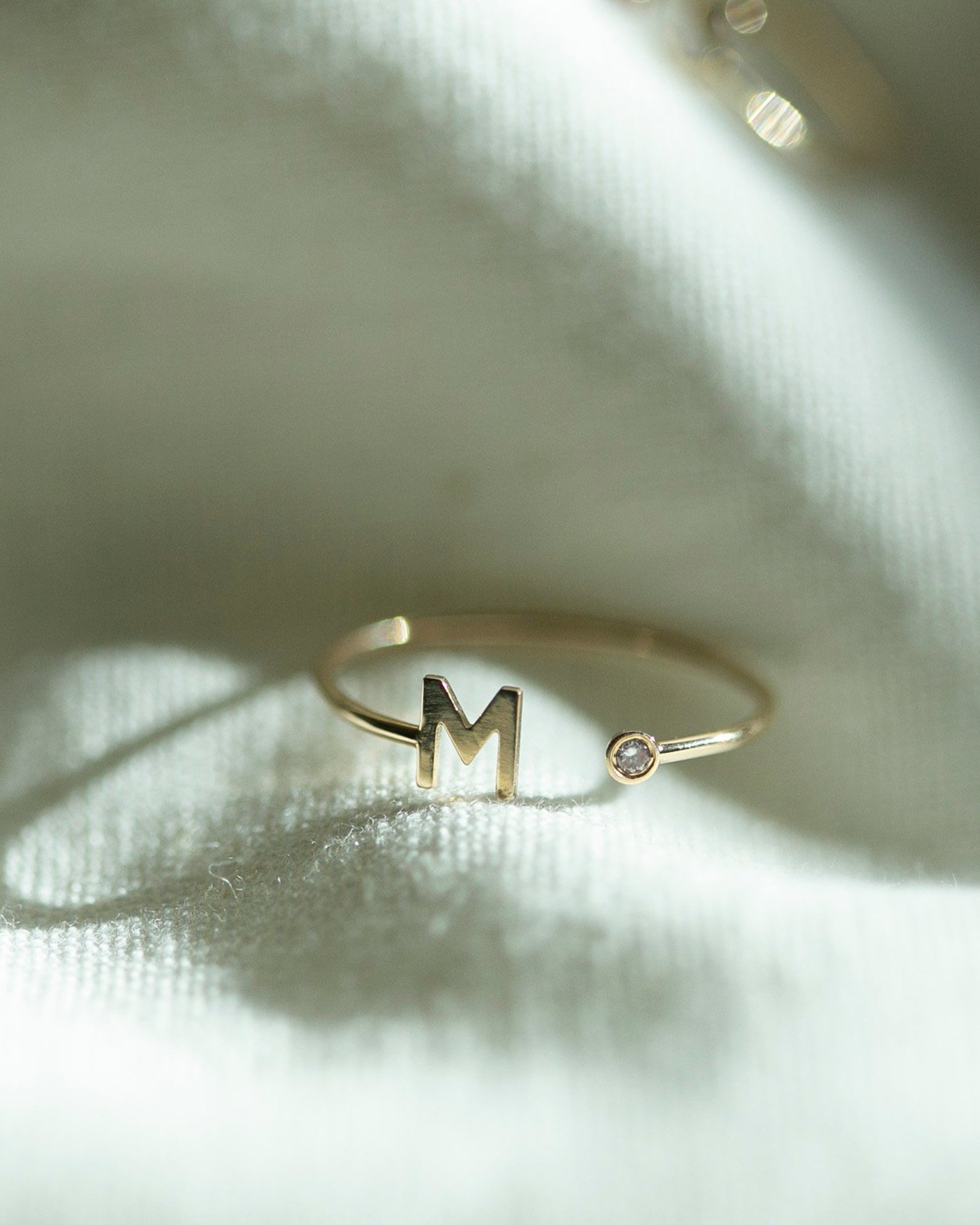 Personalized Letter Ring with 14k Gold