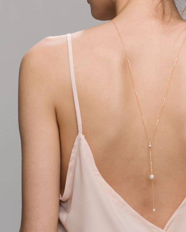 Pearl III Back Necklace Sterling Silver Pearl III Back Necklace Sterling Silver