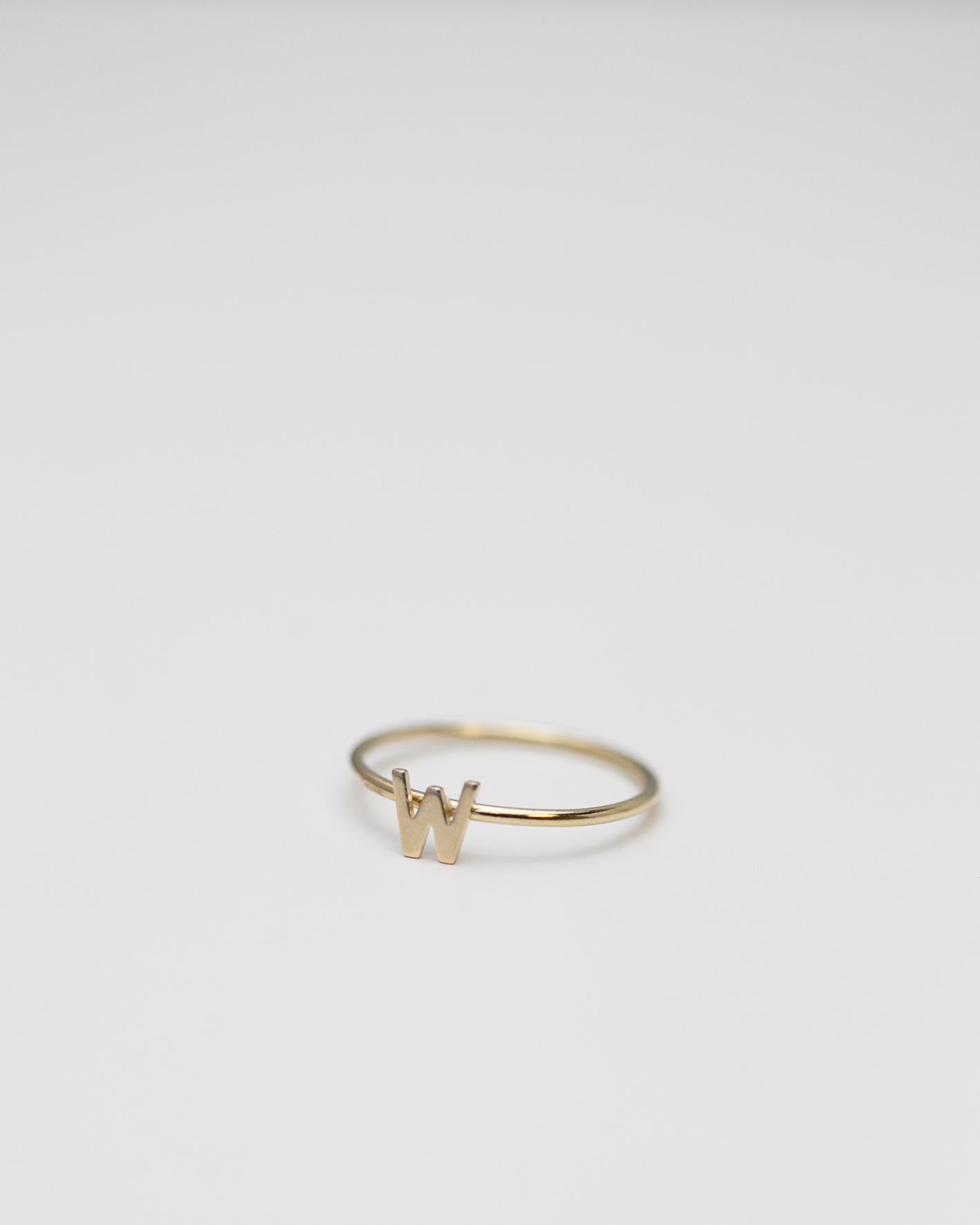 Yellow Gold Diamond Initial V Ring