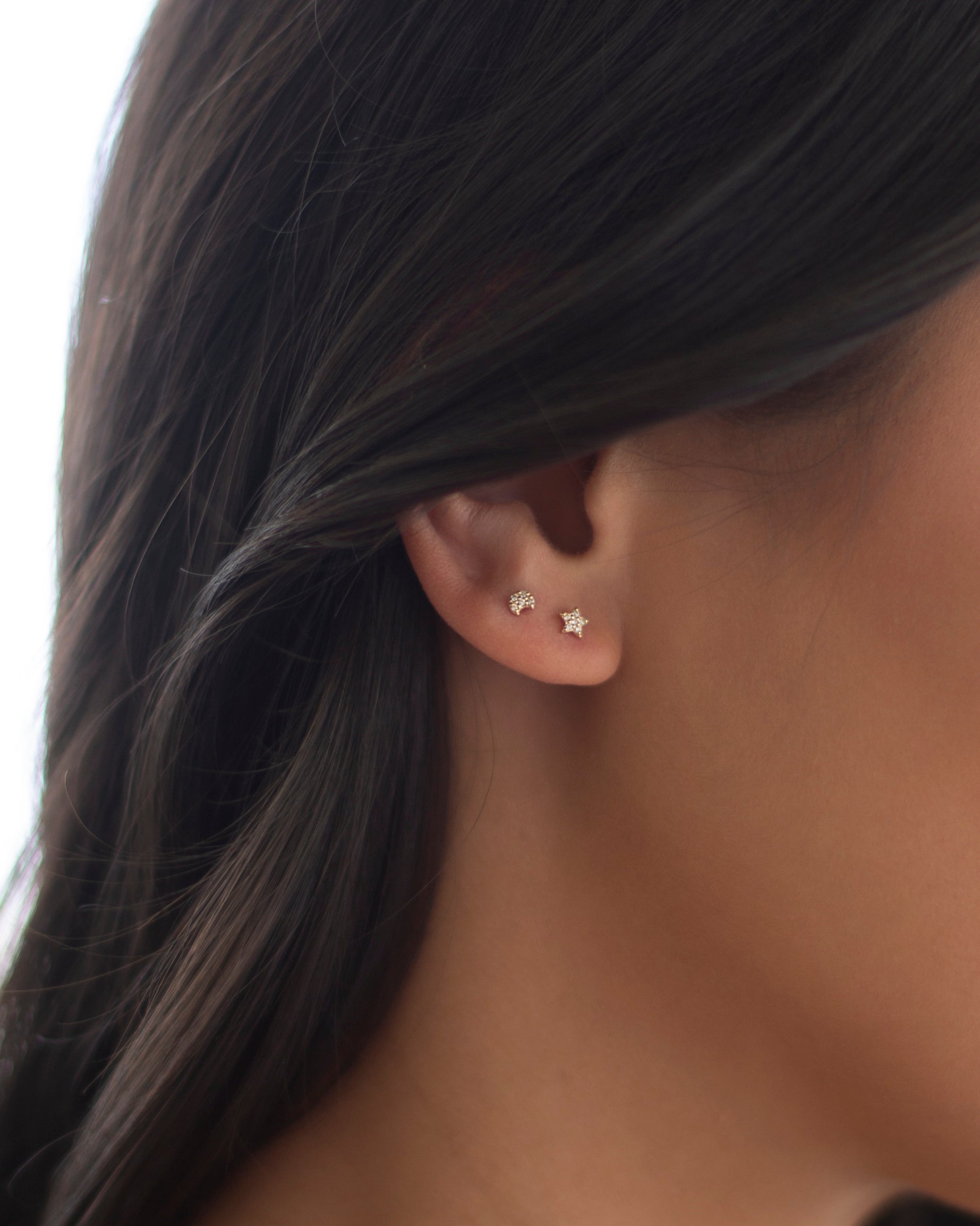 star and moon studs for Cartilage piercings
