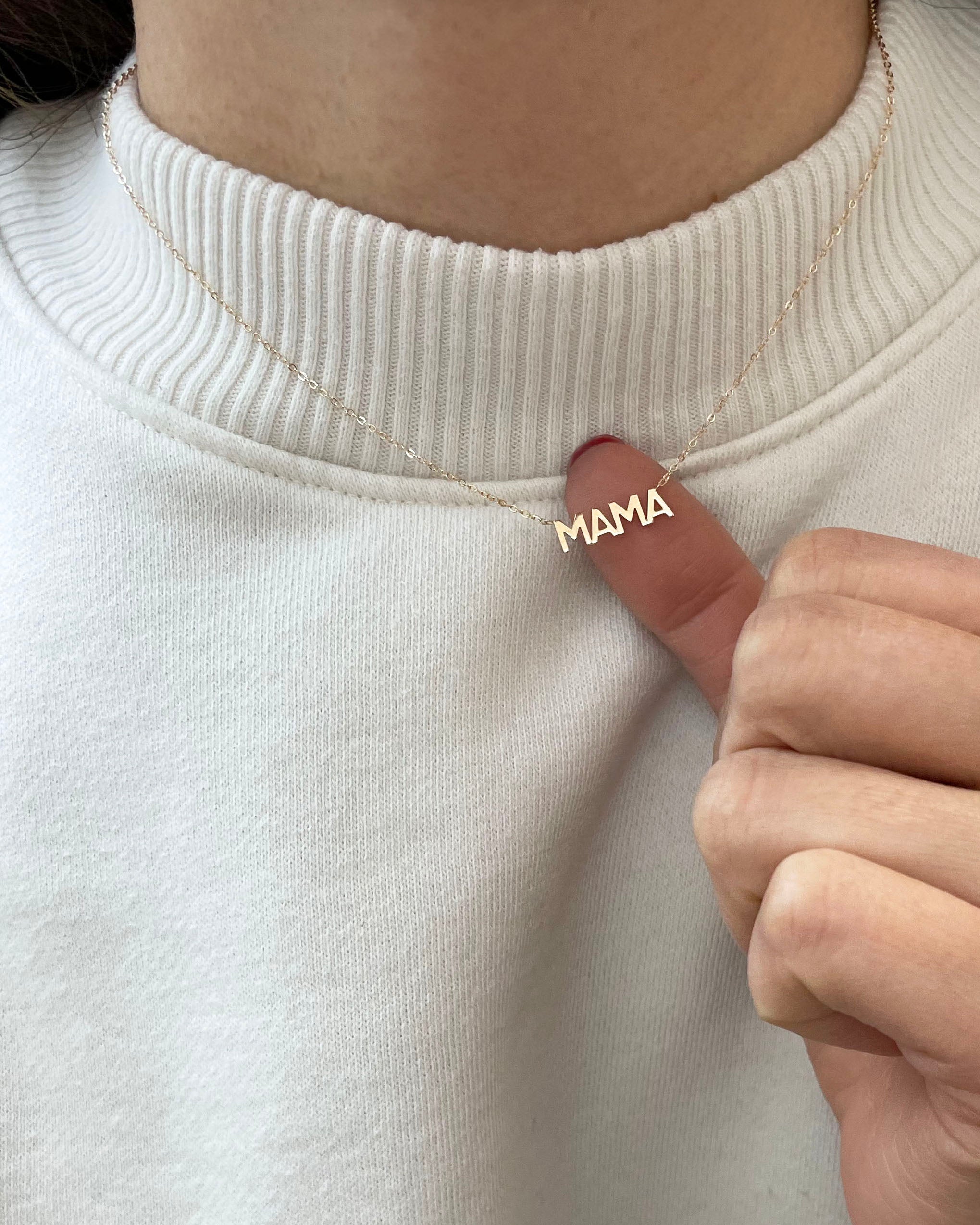 n celebration of all the great mothers around the world, the mom in your life to this piece of jewelry they deserve with this gold mama necklace.

A perfect way to express what means most to you!

Dainty minimalist everyday necklace