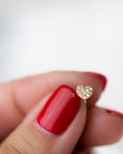 Mini Diamond heart Barbell Ear Stud for Cartilage