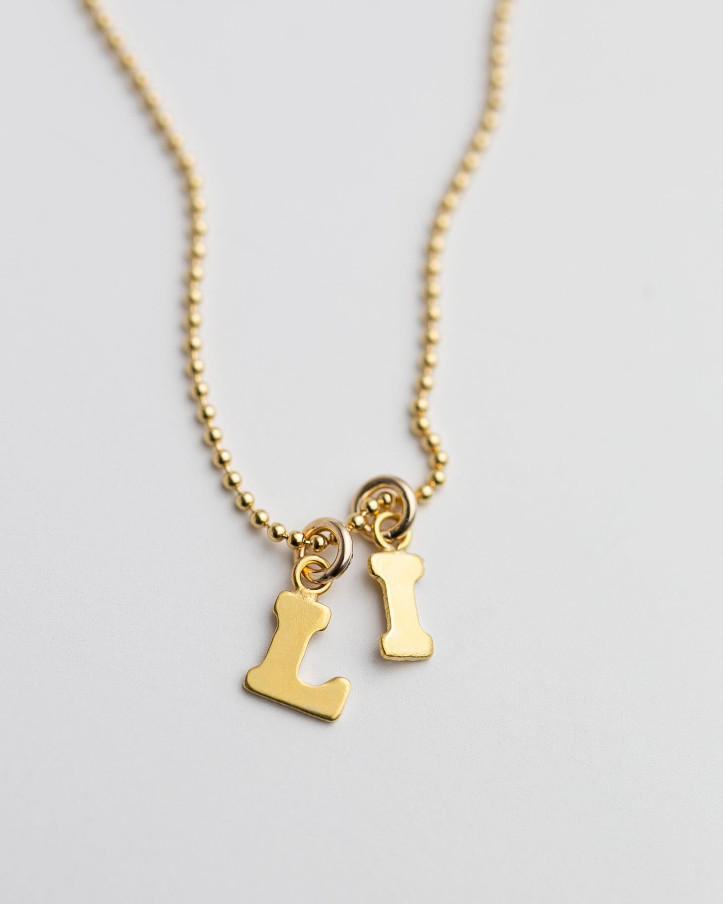 Gold Plated Bamboo Initial Necklace 300-4 | Erika Williner Designs